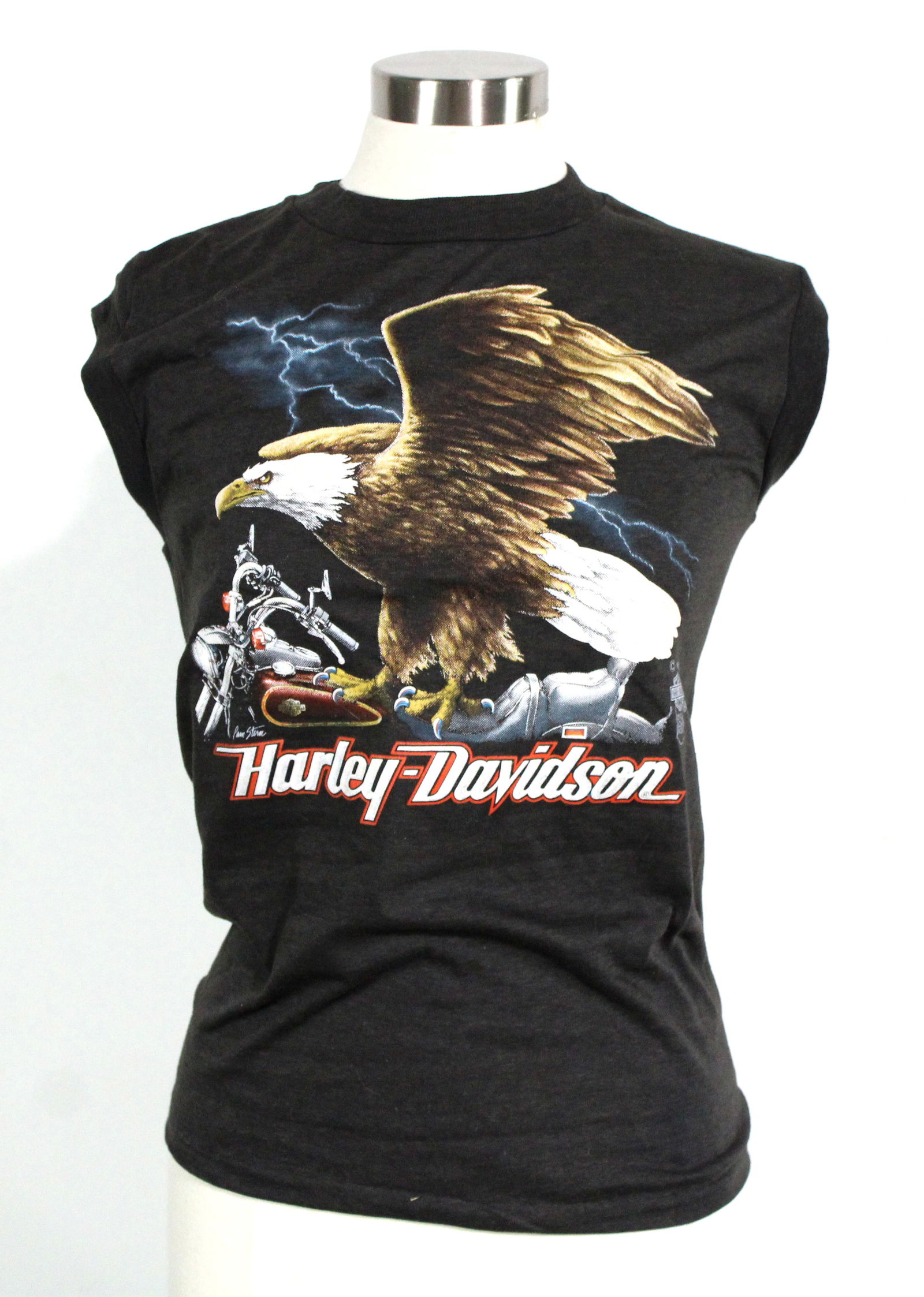 Harley Davidson Motorcycle Eagle Shirt Deadstock NOS Vintage T-Shirt: In-house shipping available. Size Medium. Dimensions Pit to Pit: 16.5, Collar to Hem: 23
