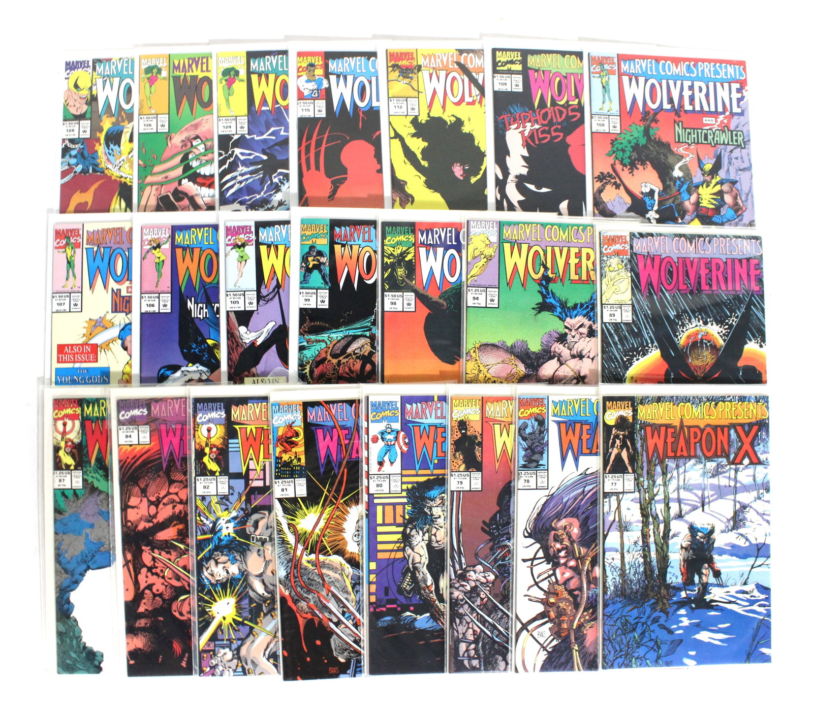 Marvel Comics Presents incl. Weapon X: Total of 22 issues. Bagged and boarded. In-house shipping available.