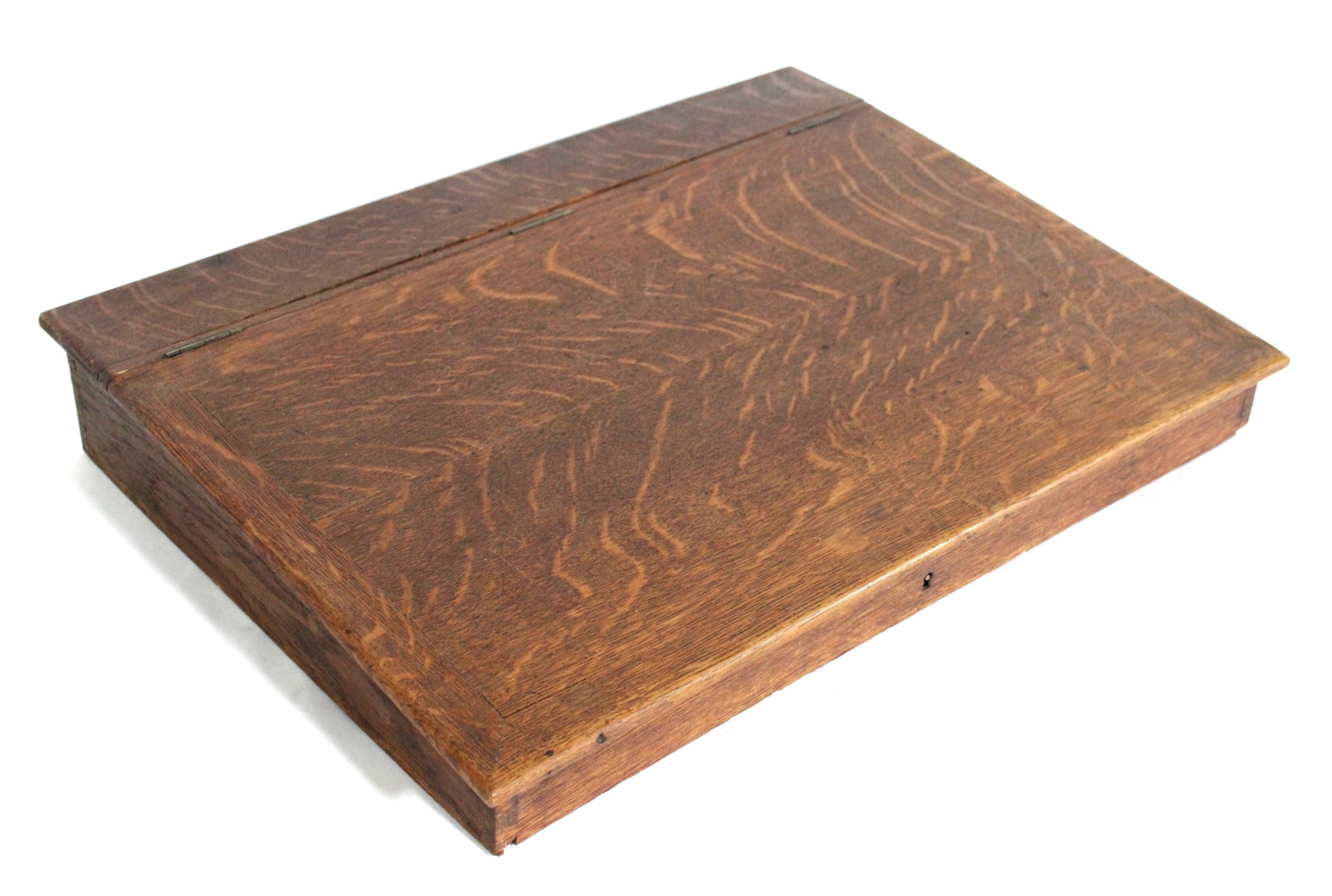 Oak Table Top Writing Desk, Arts and Crafts: In-house shipping available. Dimensions: 4 x 21 x 16