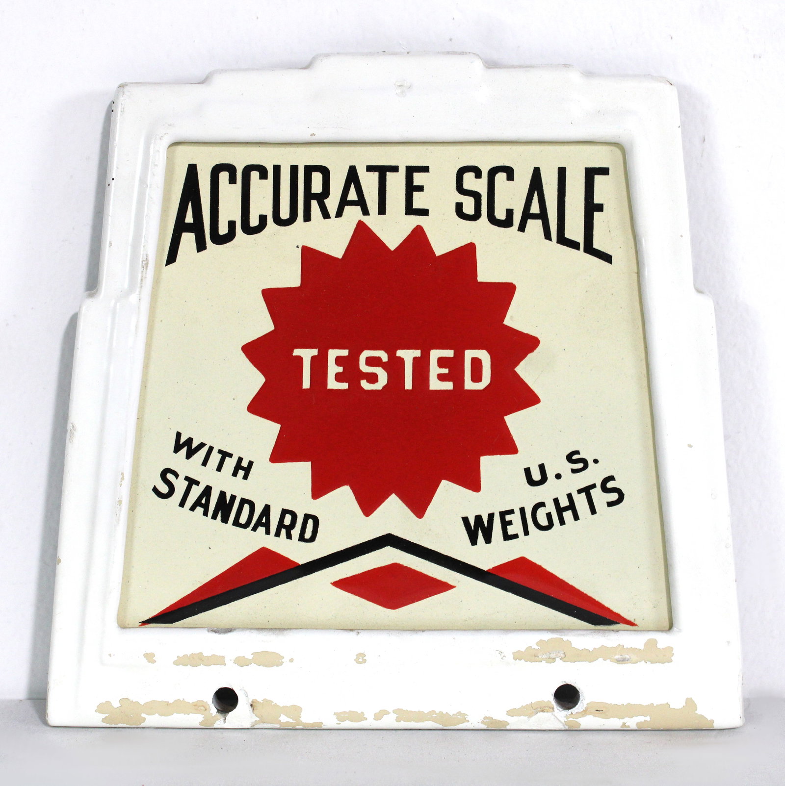 Porcelain Art Deco Penny Scale Top Sign (1 of 2)