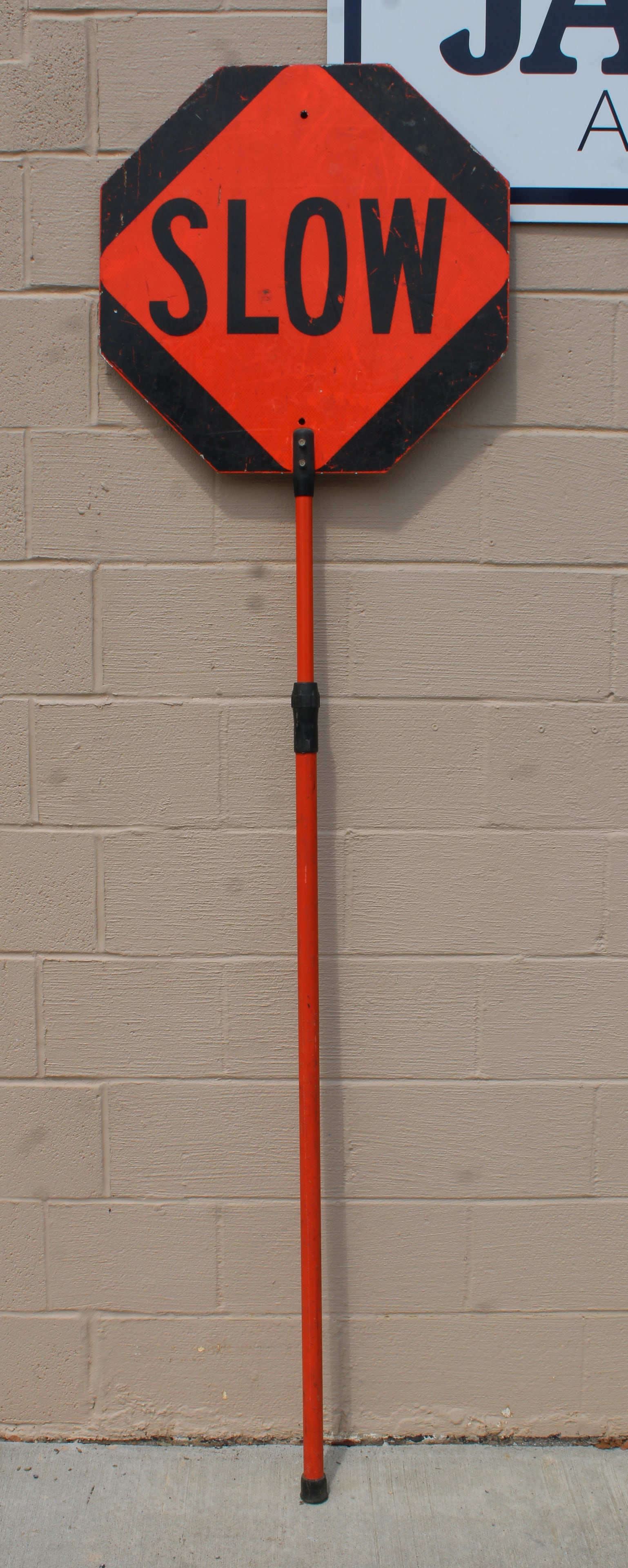 Slow / Stop Sign on Pole: This item requires third-party shipping or pickup arrangements to be made. Dimensions: 87 x 24 x 2