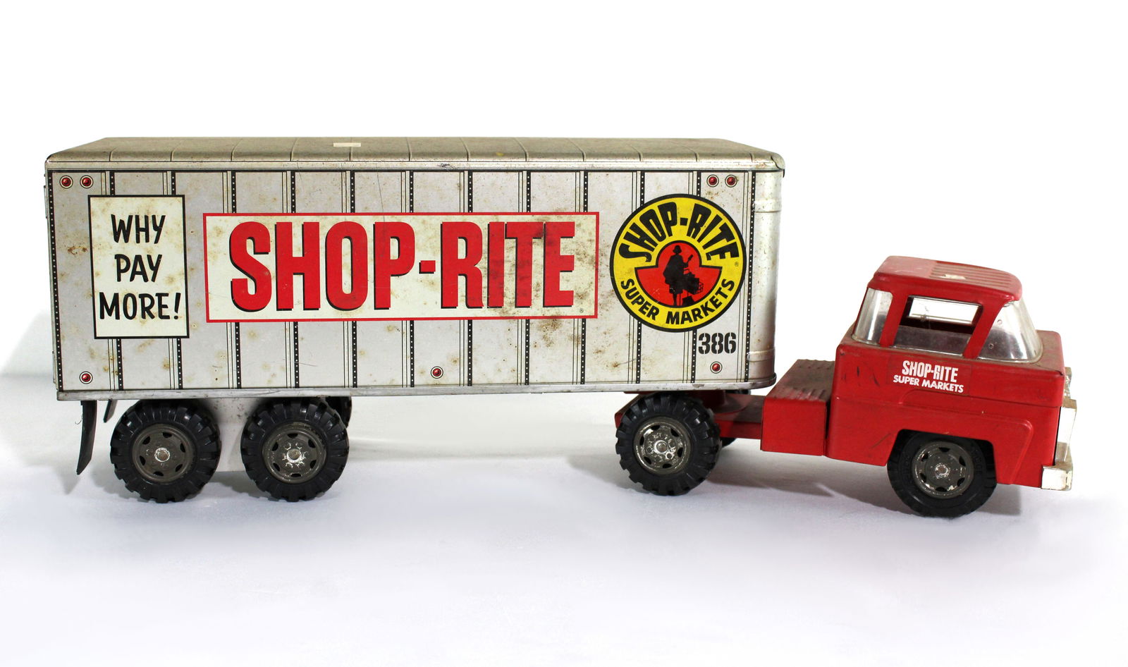 MARX Pressed Steel Shop Rite Advertising Toy Tractor Trailer (1 of 4)