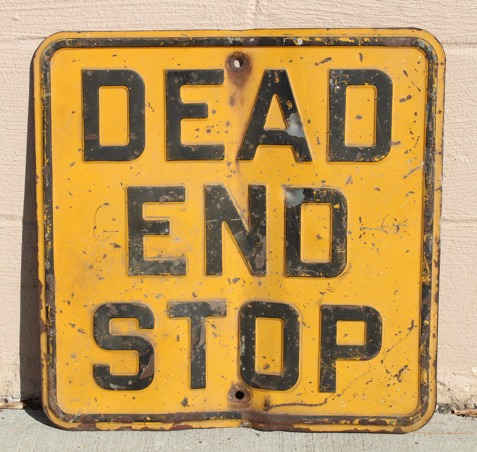 Embossed Dead End Stop Street Sign (1 of 2)