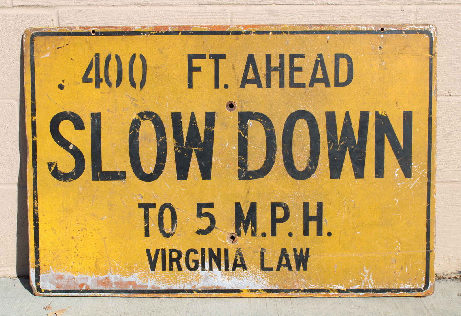 Slow Down Wooden Painted Street Sign, Virginia (1 of 2)