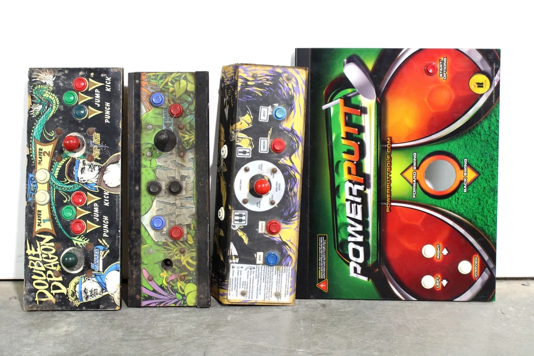 Arcade Control Panels incl. Double Dragon and Power Putt (1 of 2)