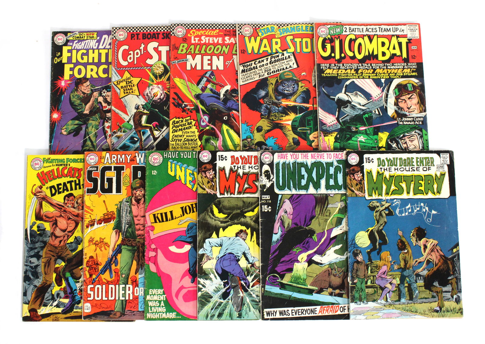 Silver and Bronze Age DC War and Horror Themed Comic Books (1 of 9)