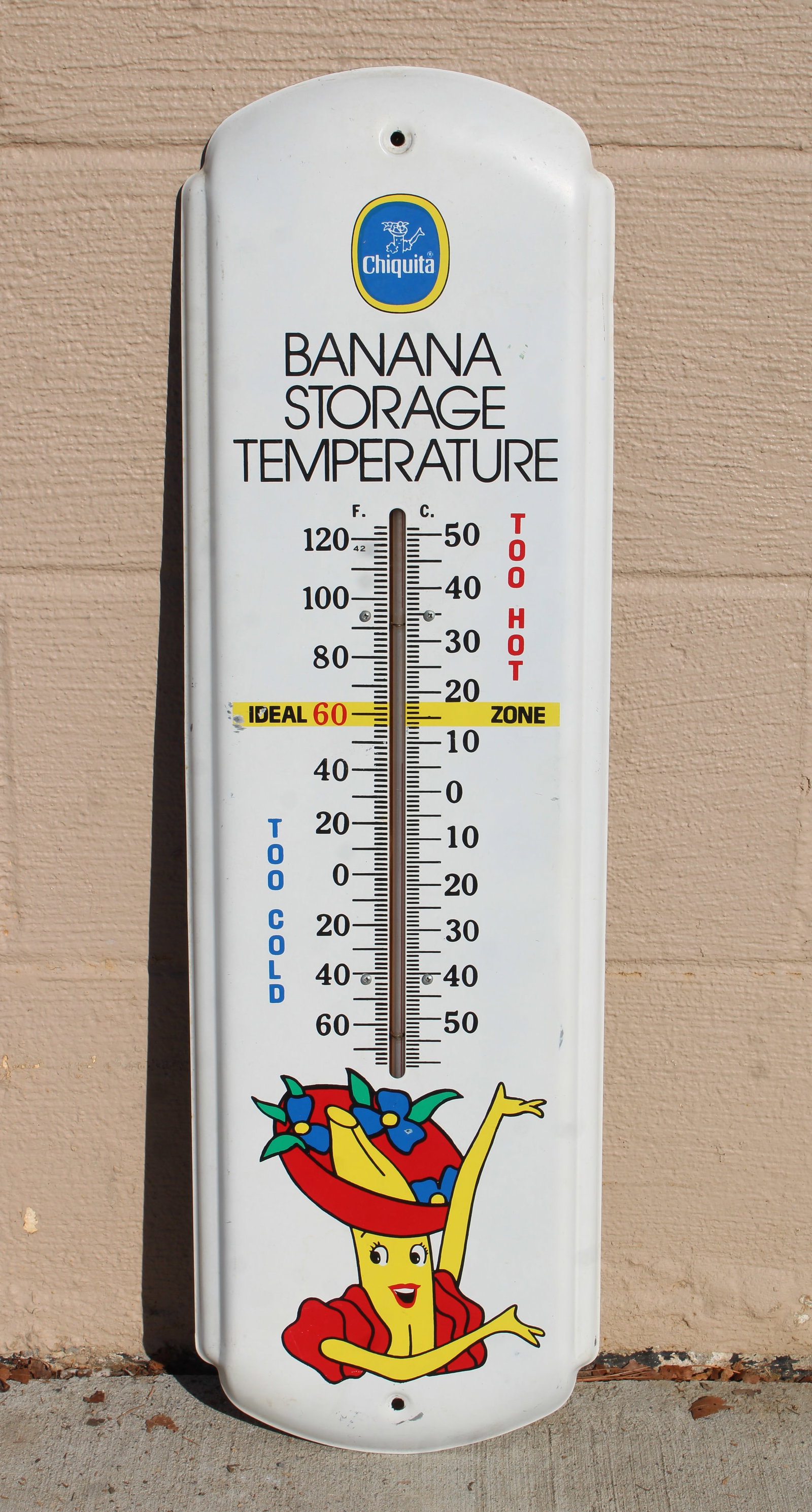 Chiquita Banana Advertising Thermometer: In-house shipping available. Dimensions: 28 x 8 x 1