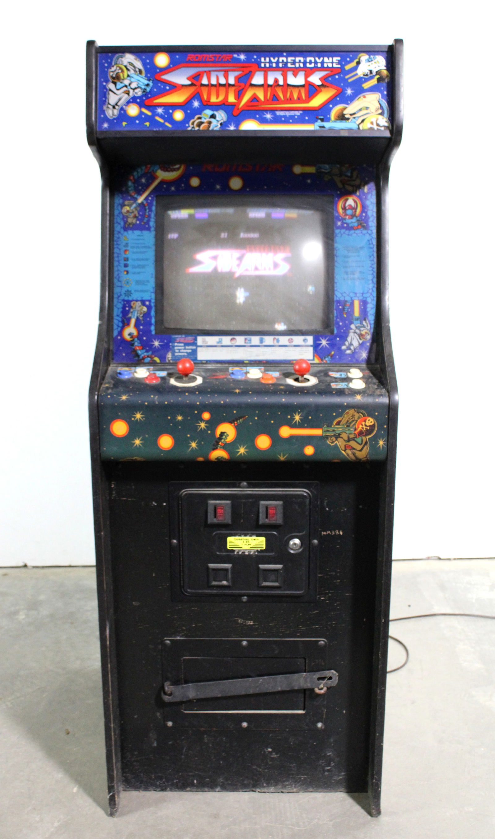 Romstar Side Arms Arcade Game in Williams Robotron 2084 Cabinet (1 of 3)