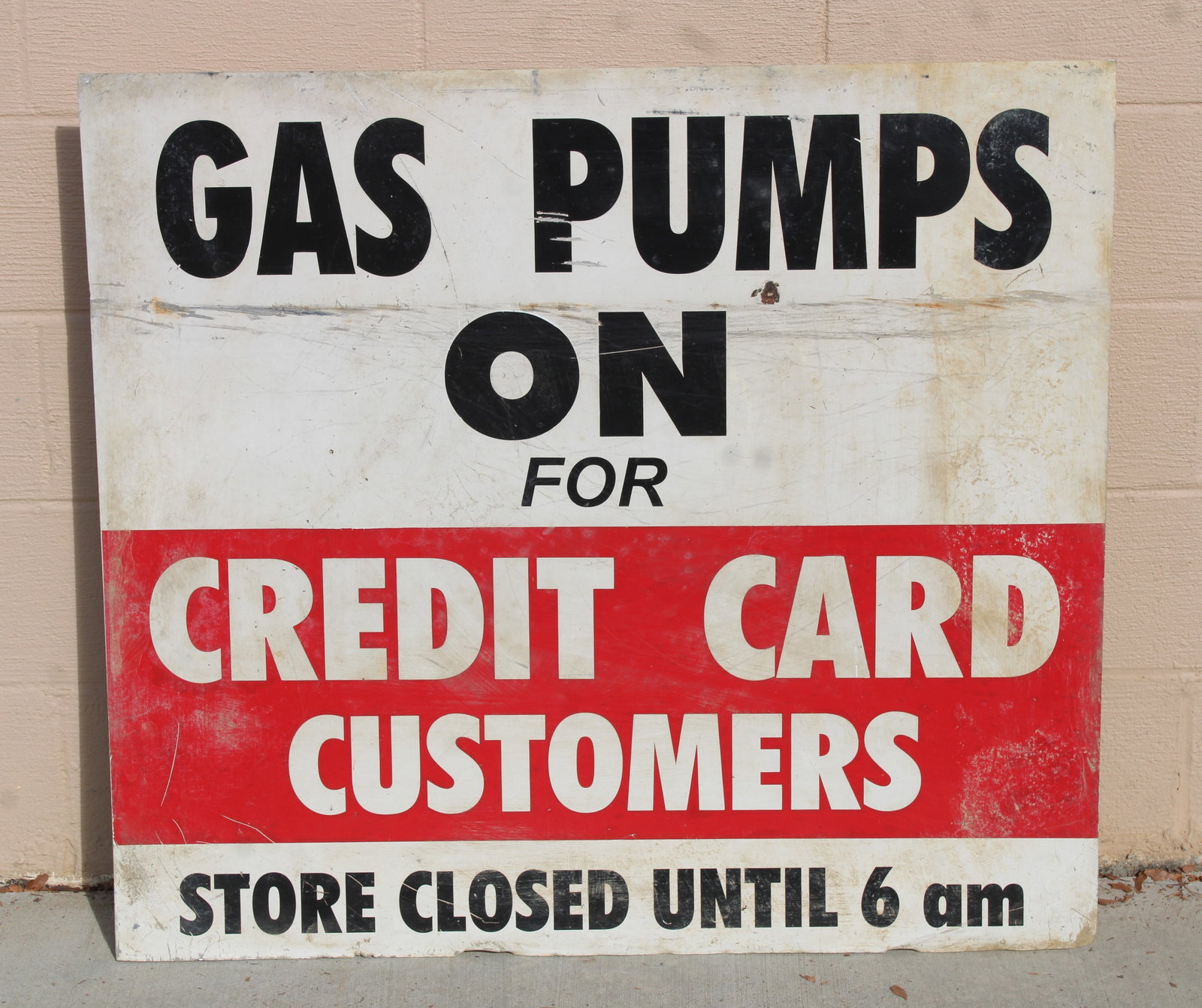 Pumps On Gas Station Metal Sign: This item requires third-party shipping or pickup arrangements to be made. Dimensions: 36 x 40