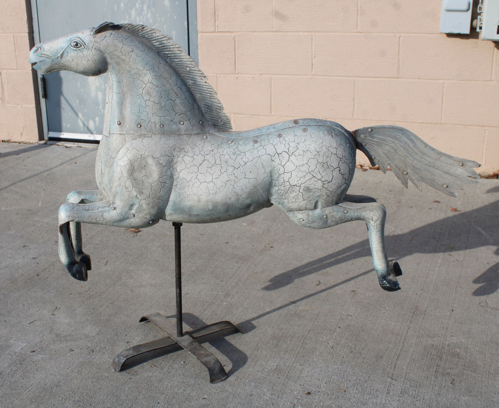 Decorative Metal Horse on Stand (1 of 2)
