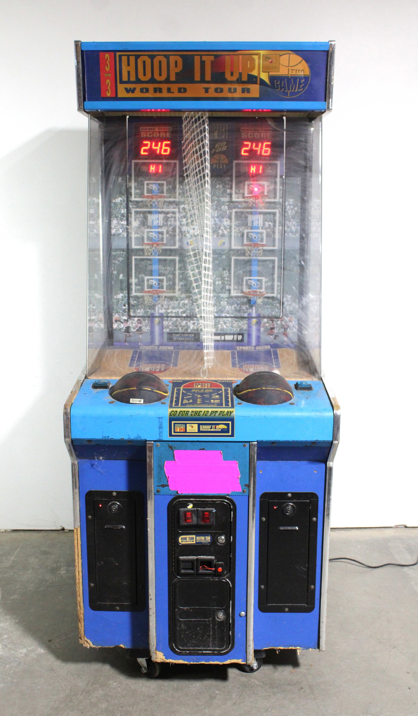 Hoop It Up Basketball Arcade: Powers on, wont shoot the ball. This item requires third-party shipping or pickup arrangements to be made. DImensions: 81 x 32 x 36