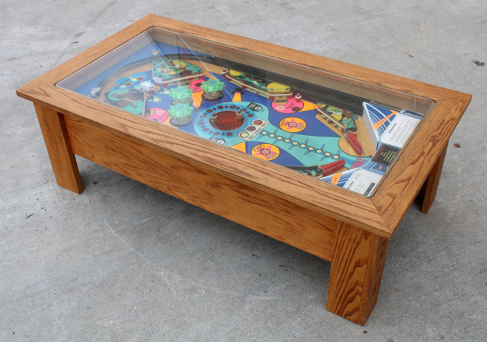 Triple Action Custom Pinball Playfield Coffee Table (1 of 2)