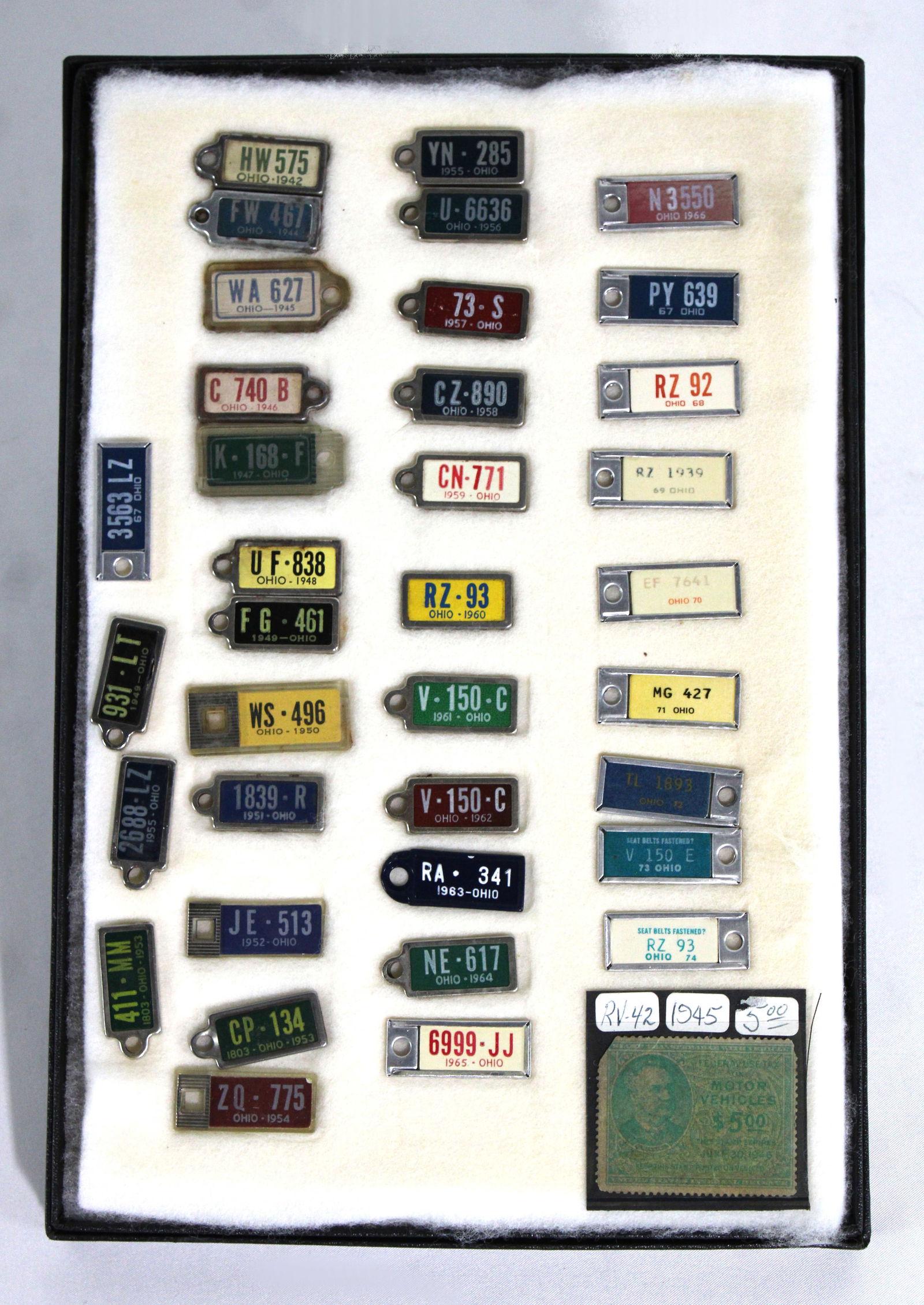 Automobile License Plate Keychain Tags, Ohio 1940s-70s (1 of 1)