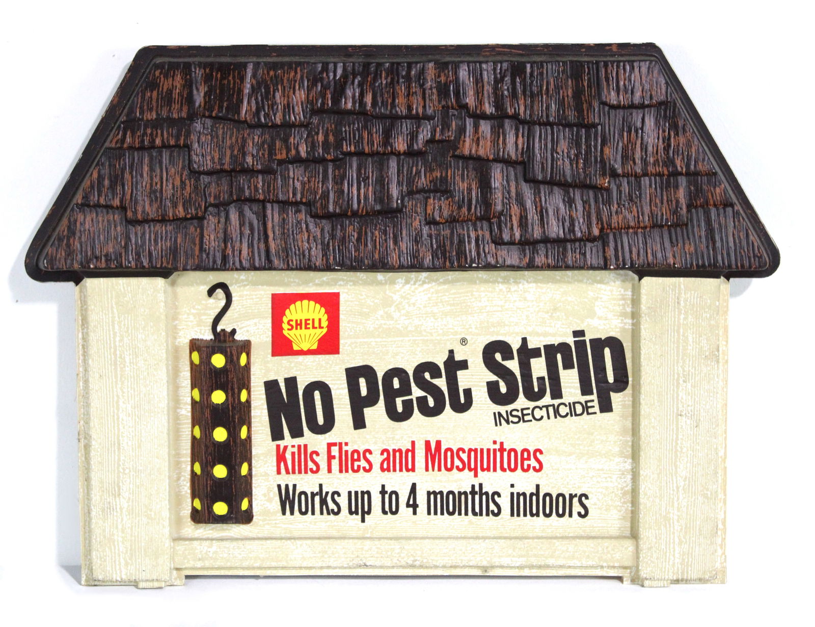 Shell Gasoline "No Pest Strip" Celluloid DS Sign (1 of 2)