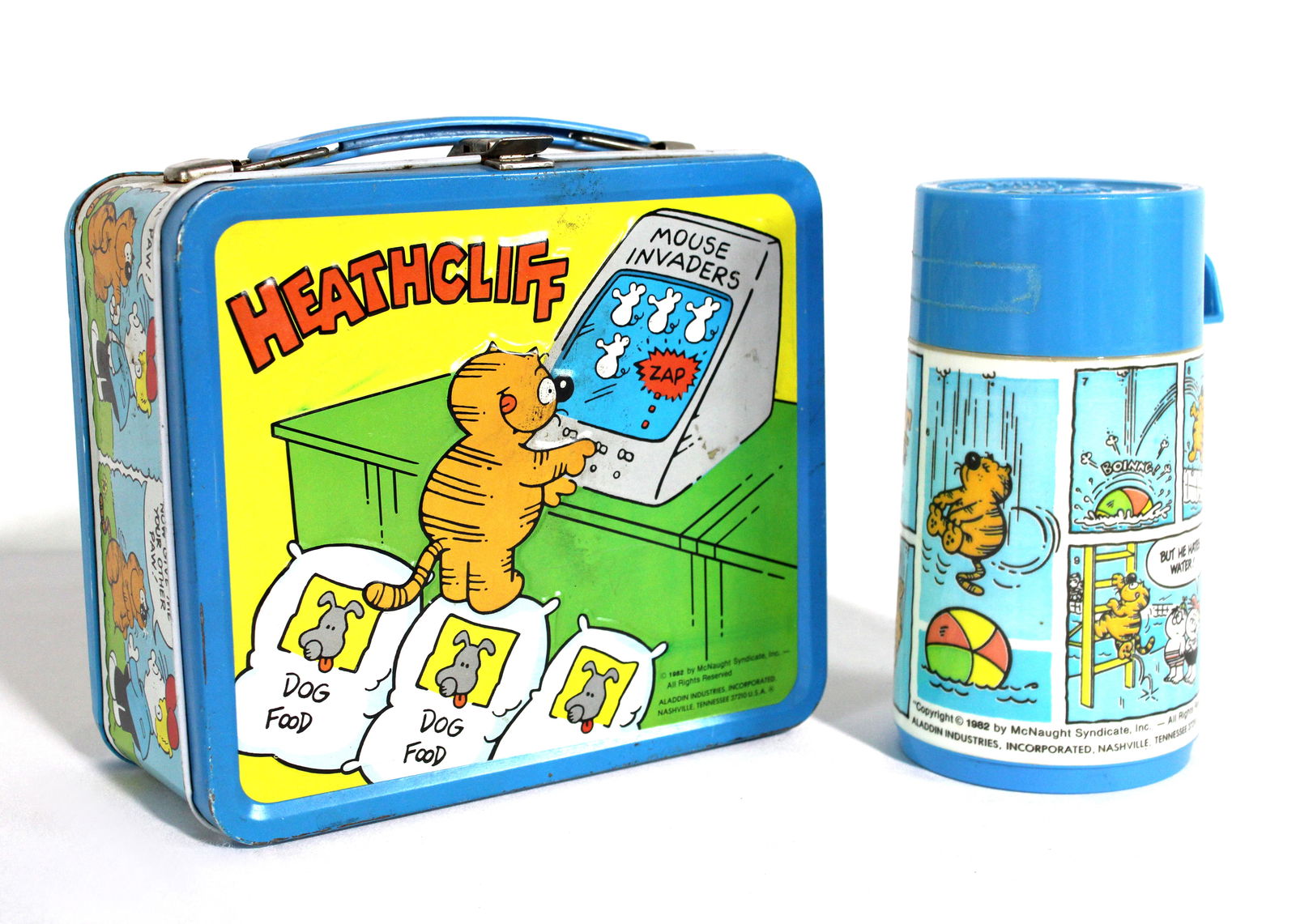 Heathcliff Tin Aladdin Lunchbox with Thermos (1 of 3)