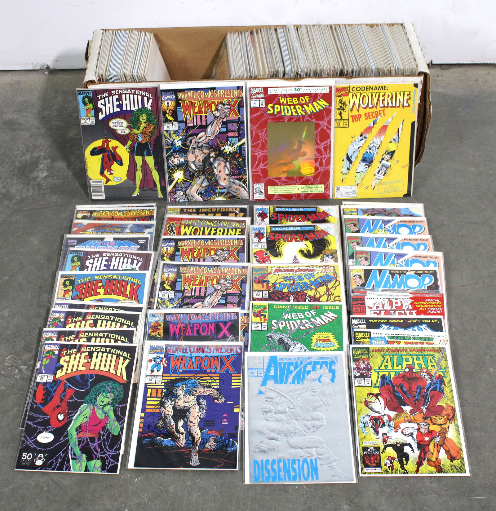 Comics incl. Web of Spider-man, She Hulk and Wolverine, Reseller's Lot (1 of 2)