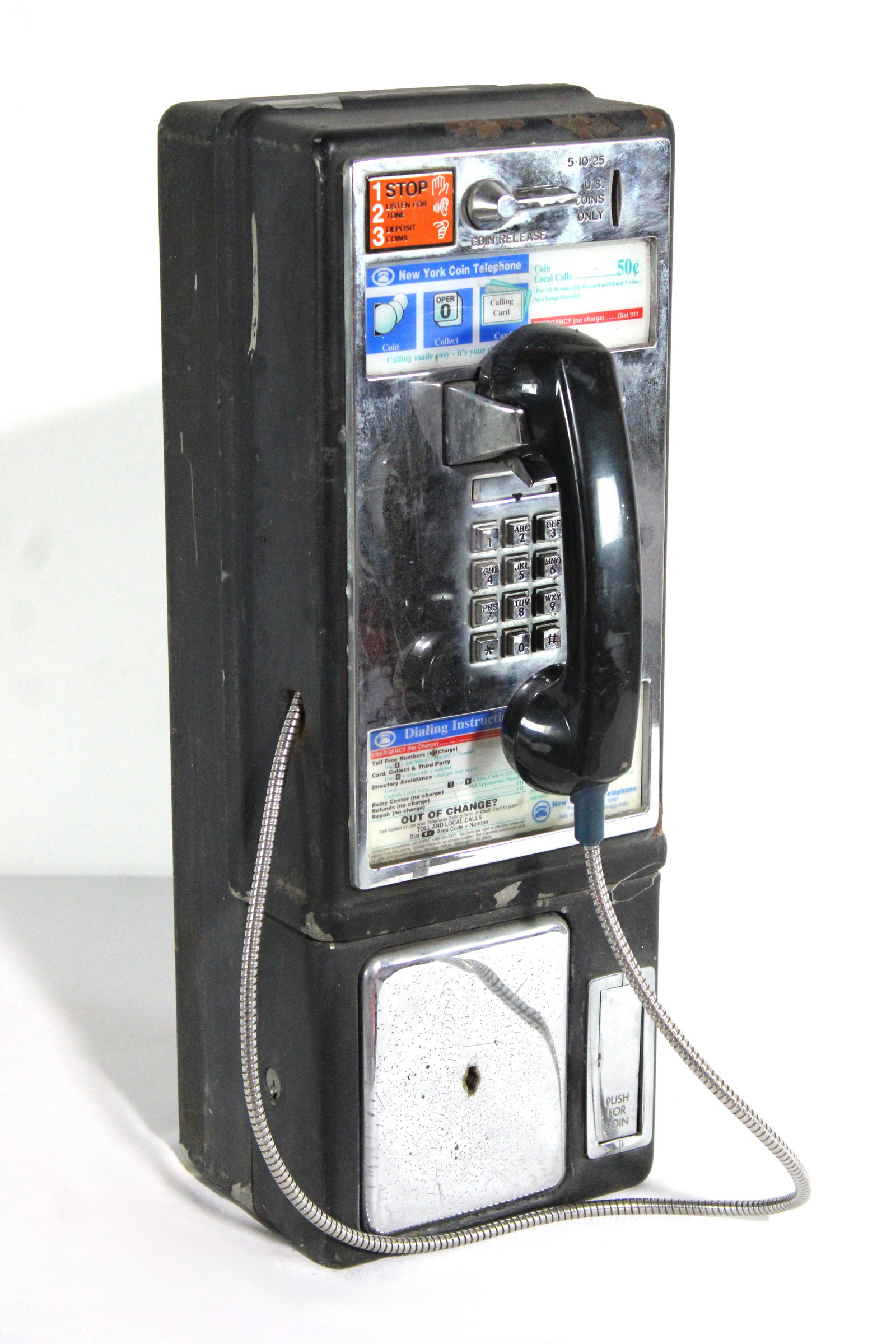 Coin Operated Pay Phone, Lot 1: This item requires third-party shipping or pickup arrangements to be made. Dimensions: 21 x8 x 9