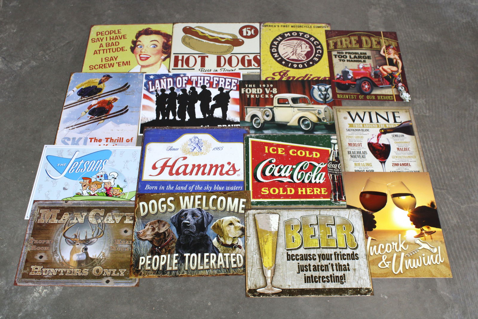 Desperate Enterprises Tin Novelty Signs, Lot 3 (1 of 1)
