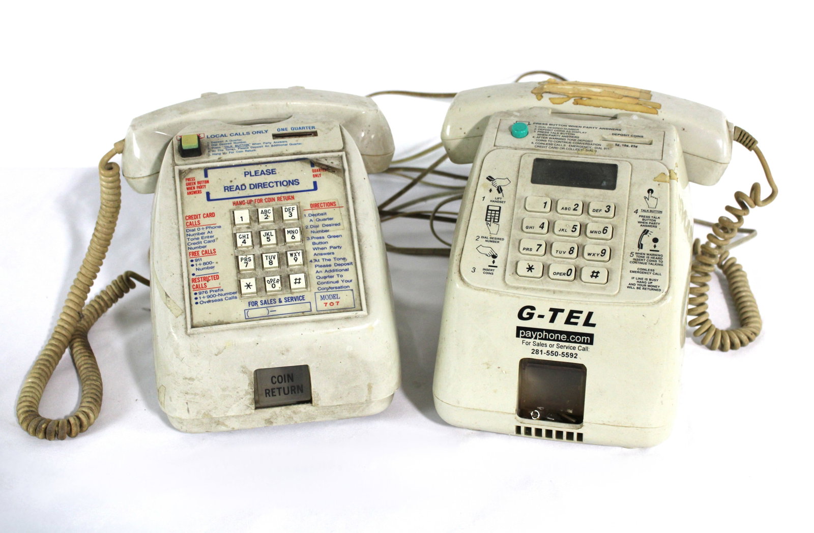 Pair of Coin Operated Desk Phones: In-house shipping available.