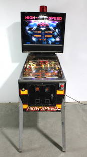Williams High Speed Pinball Machine with LEDs: Working. This item requires third-party shipping or pickup arrangements to be made. Dimensions: 82 x 31 x 54