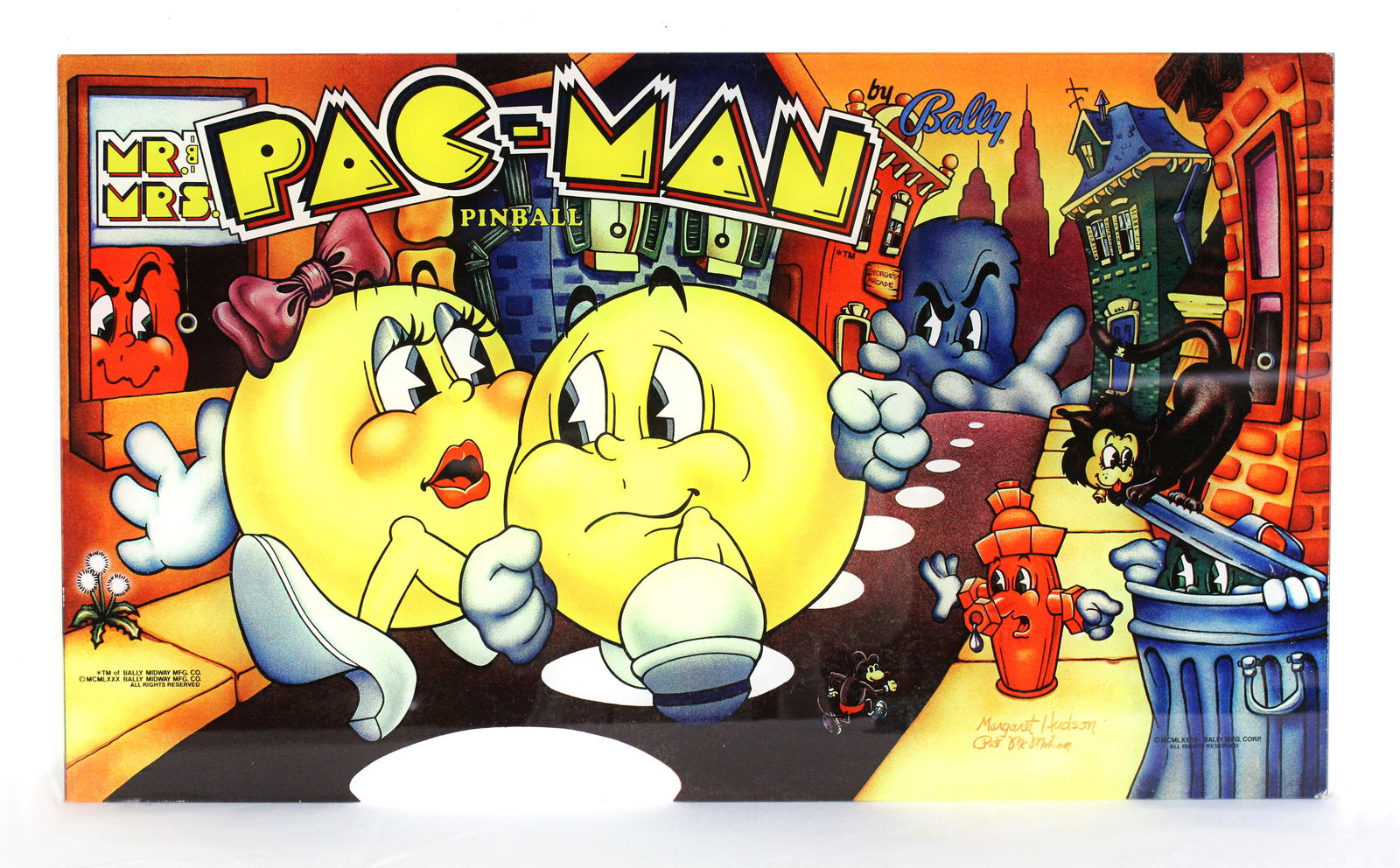 Bally Mr. & Mrs. Pac-Man Pinball Plexi, Reproduction (1 of 1)