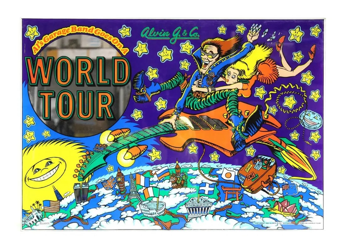 Alvin G. World Tour Pinball Backglass (1 of 1)