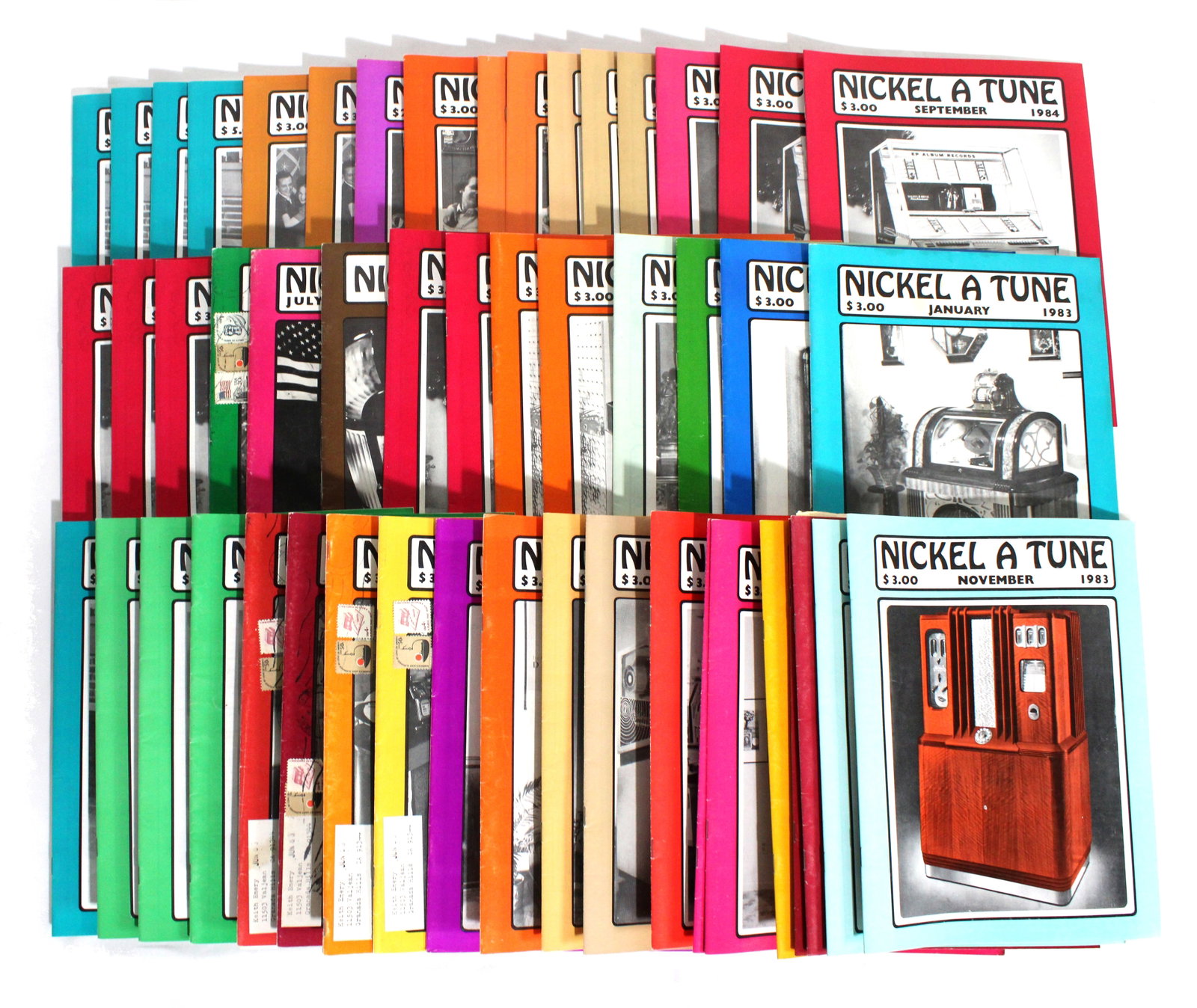 Nickel A Tune Jukebox Magazines: Varying conditions. Total of 50. In-house shipping available.