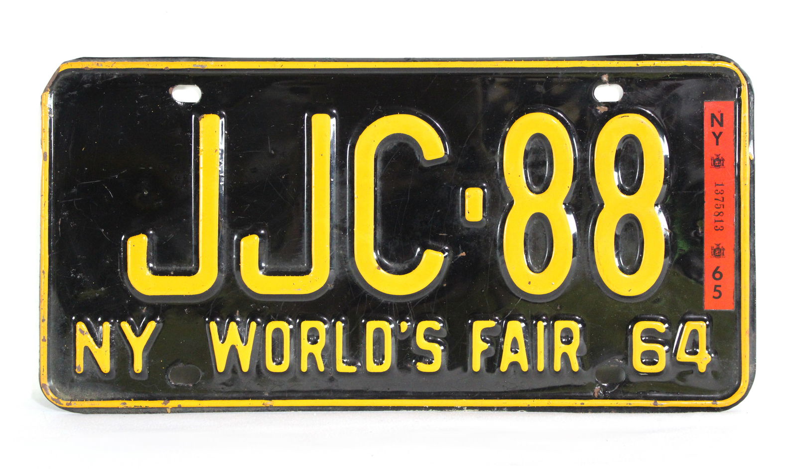 NY World's Fair License Plate, 1964: In-house shipping available.