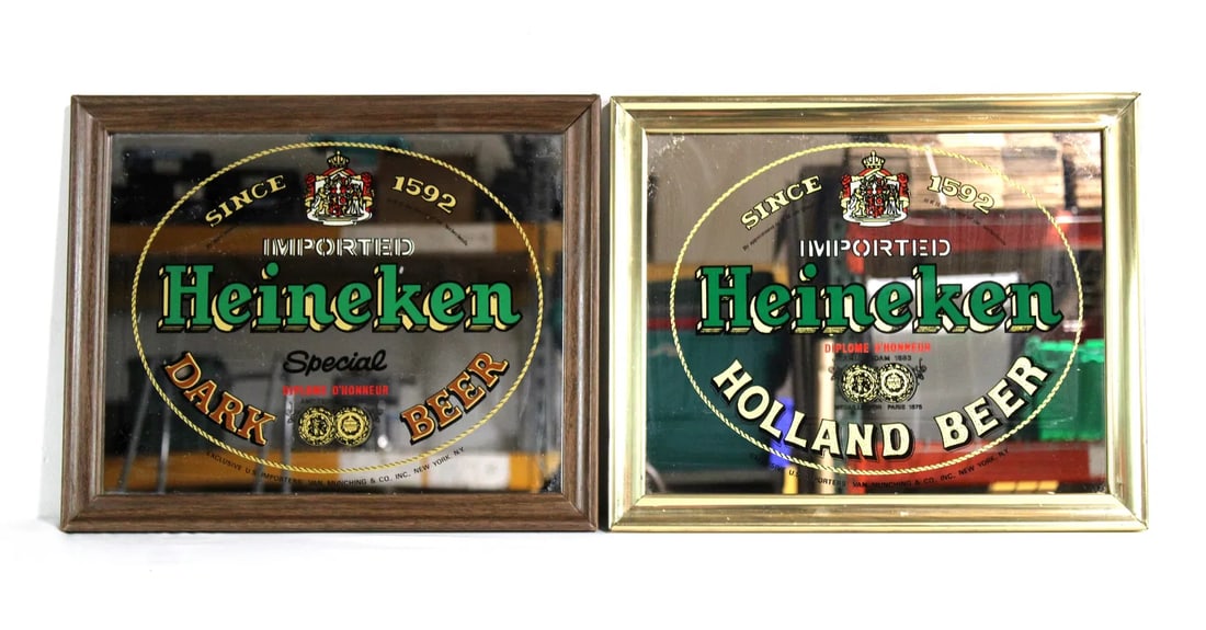 Pair of Heineken Beer Mirrors (1 of 1)