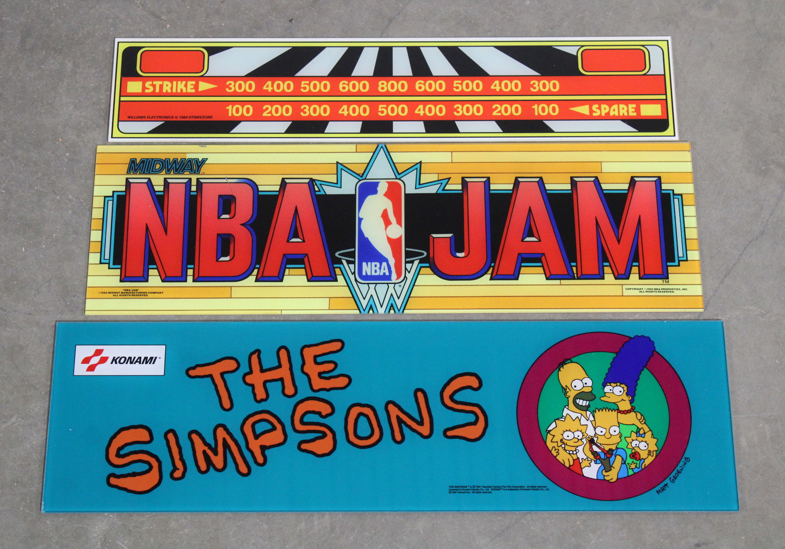 Arcade Headers incl. The Simpsons, NBA Jam and Williams Strike Zone Shuffle Alley (1 of 1)
