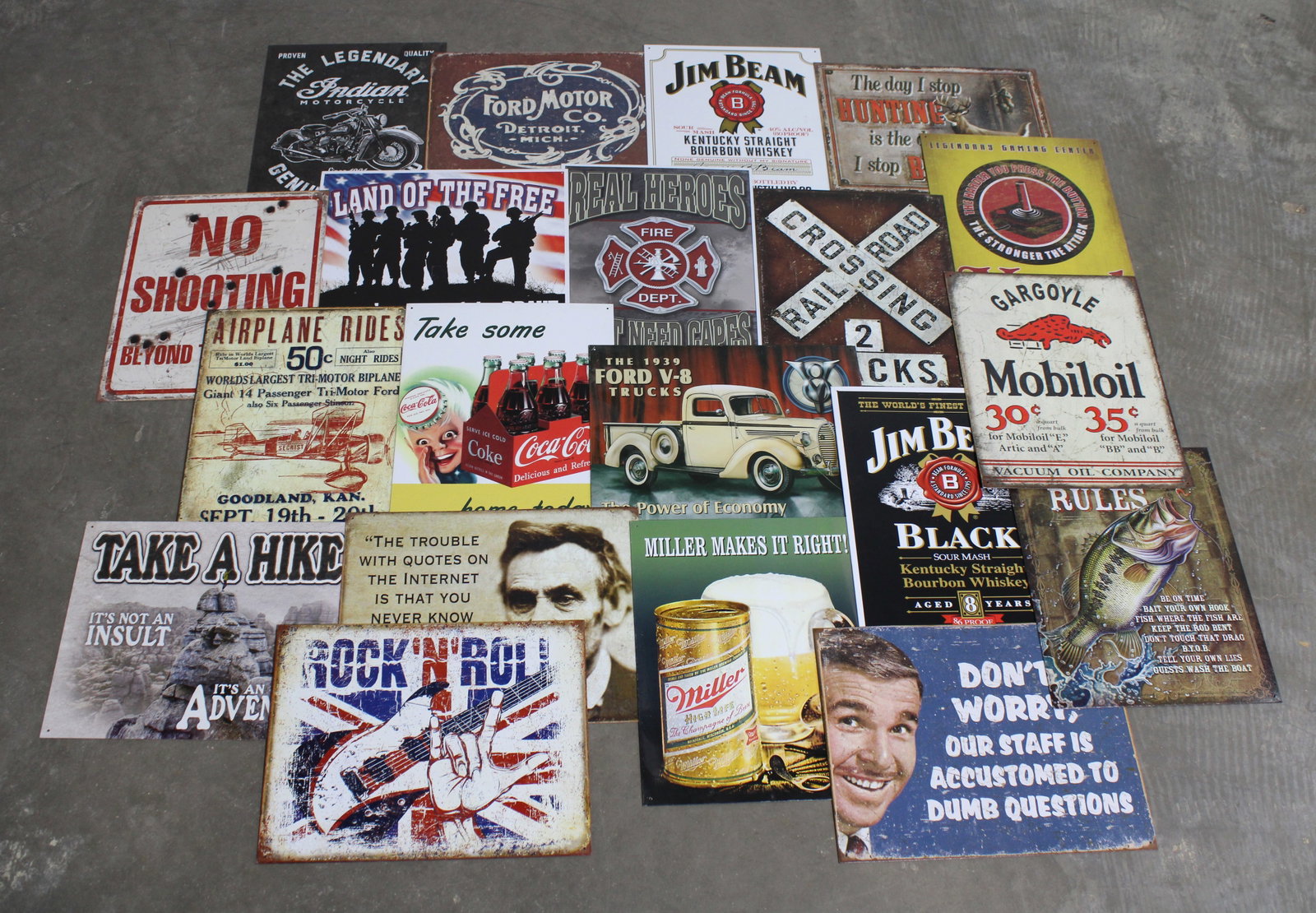 Desperate Enterprises Tin Novelty Signs, Lot 2: Total of 20. In-house shipping available.