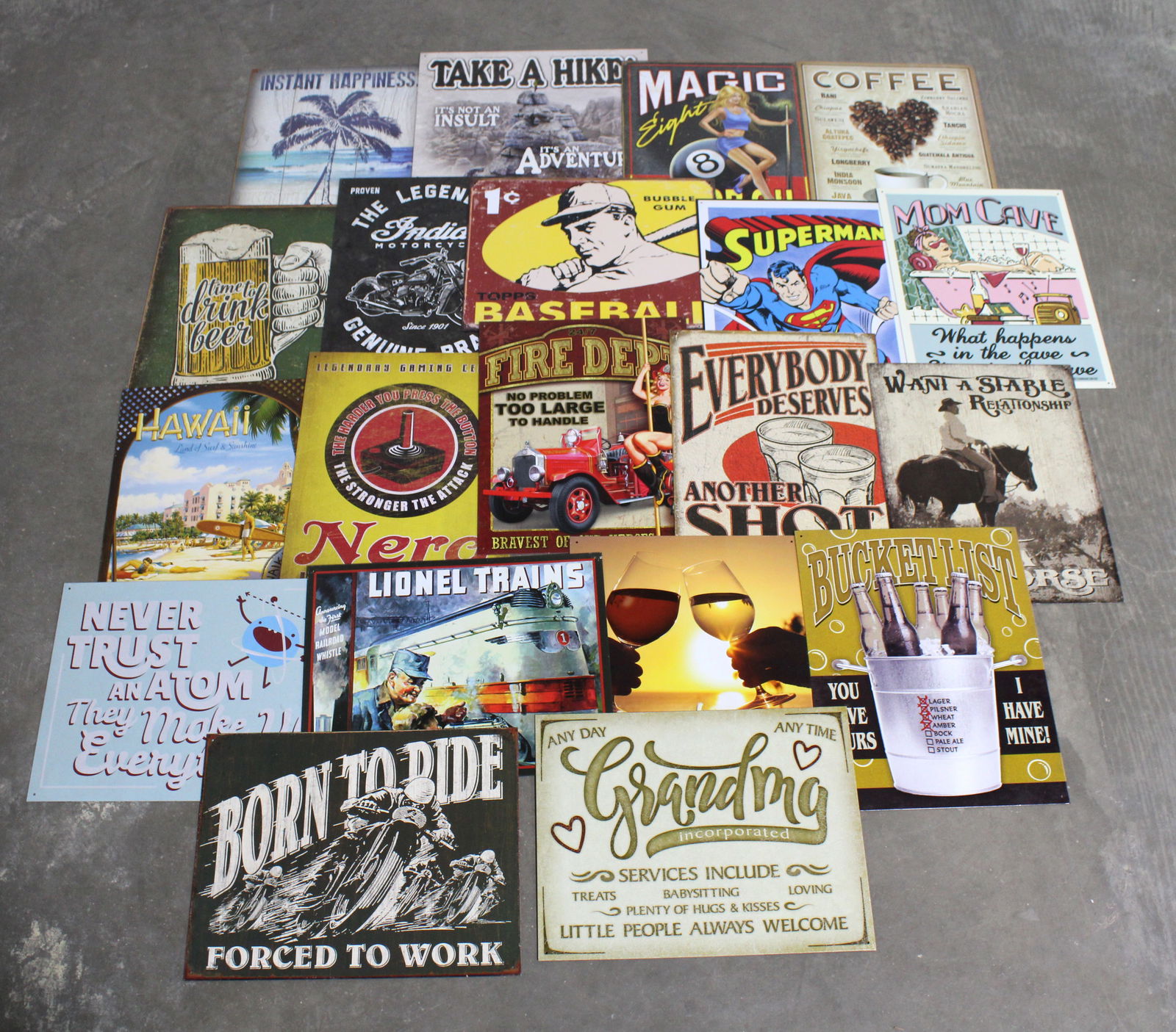 Desperate Enterprises Tin Novelty Signs, Lot 3 (1 of 1)