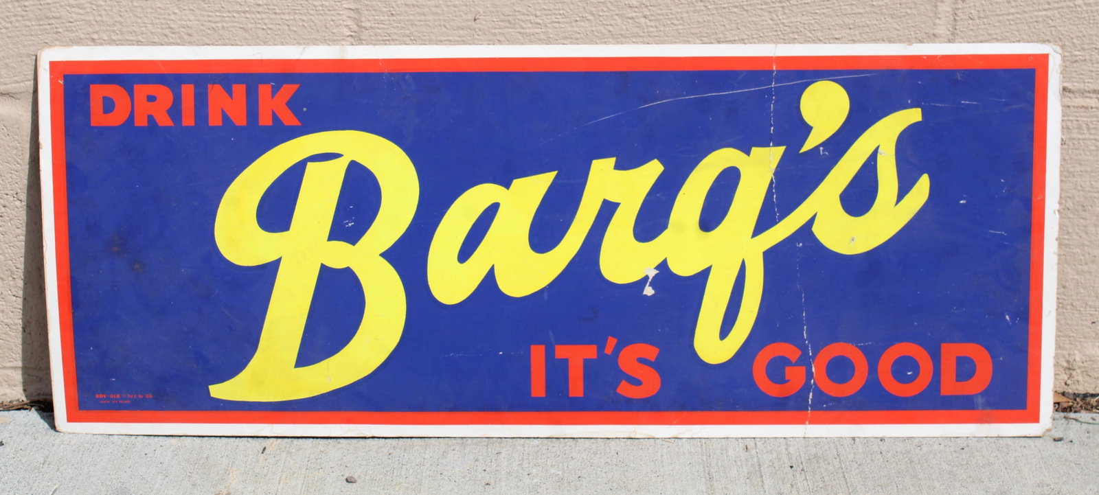 Drink Barq's Soda Cardboard Advertisement: In-house shipping available. Dimensions: 11 x 28