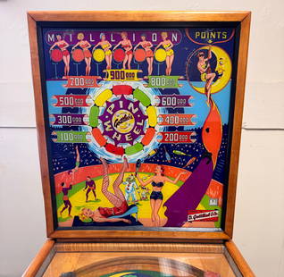 Gottlieb Pin-Wheel Woodrail Pinball Machine, 1953: This item requires third-party shipping or pickup arrangements to be made. *Please note that this is a remote auction. All items are located in Acushnet, Massachusetts. Please see terms for pickup