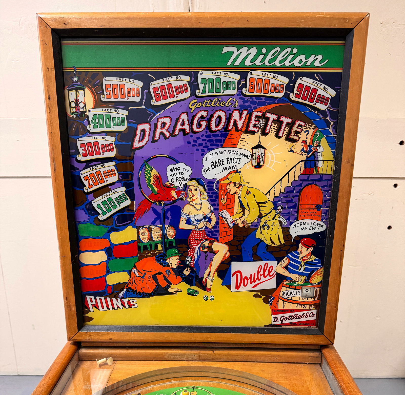 Gottlieb Dragonette Woodrail Pinball Machine, 1954 (1 of 8)