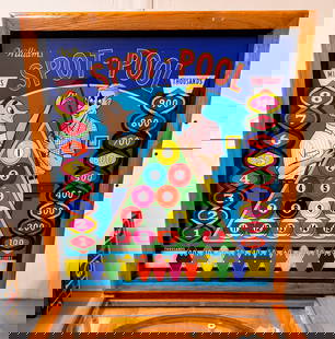 Williams Spot Pool Woodrail Pinball Machine, 1959: Working and recently shopped out. This item requires third-party shipping or pickup arrangements to be made. *Please note that this is a remote auction. All items are located in Acushnet,