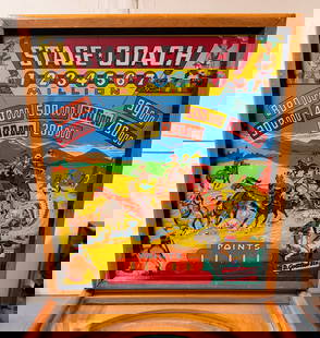 Gottlieb Stage Coach Woodrail Pinball Machine, 1954: Working and recently shopped out. This item requires third-party shipping or pickup arrangements to be made. *Please note that this is a remote auction. All items are located in Acushnet,