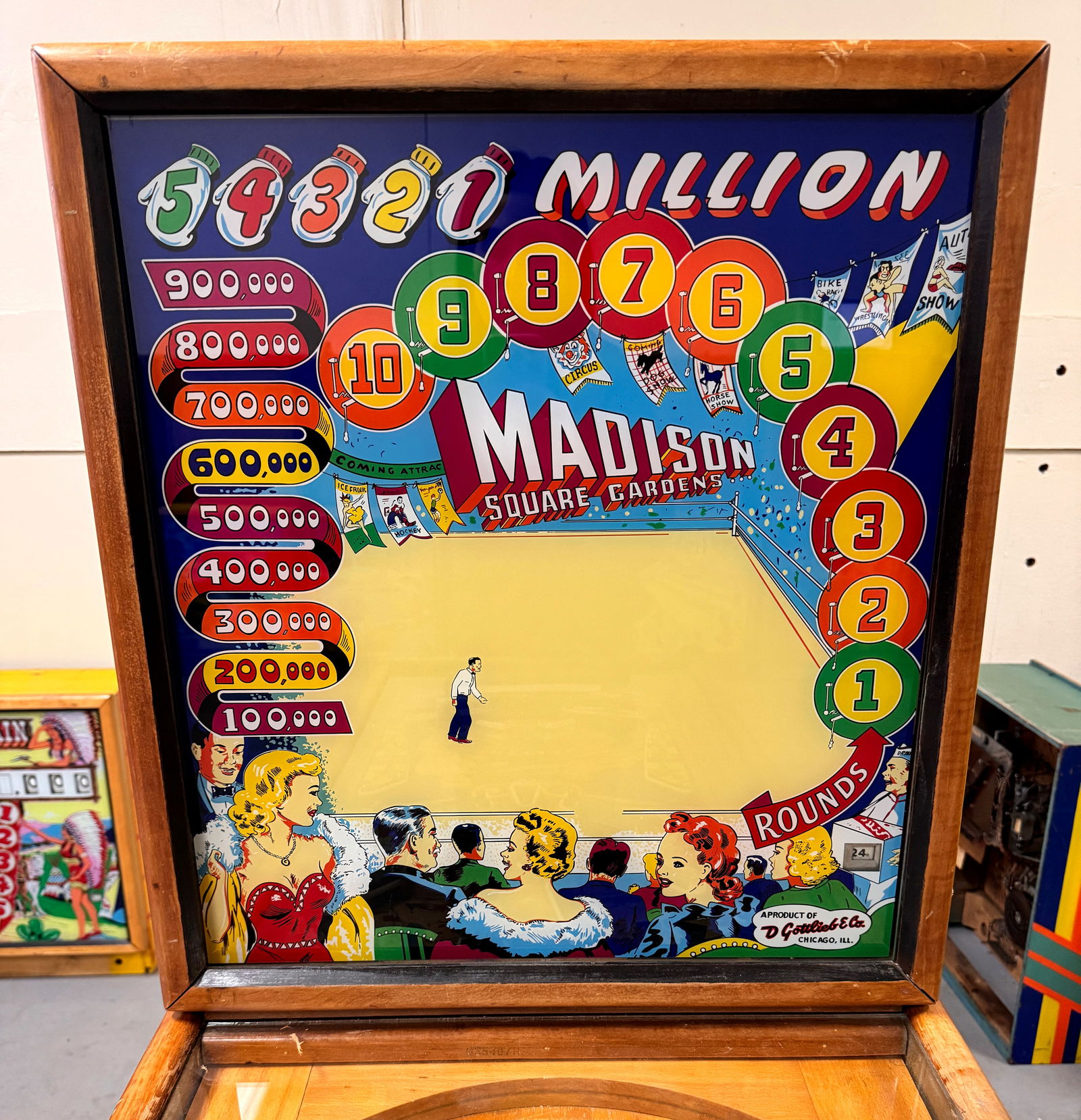 Gottlieb Madison Square Gardens Woodrail Pinball Machine, 1950 (1 of 9)