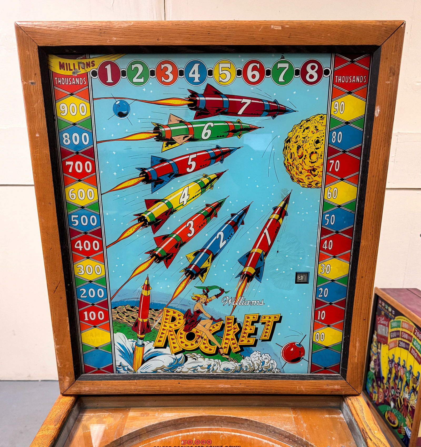 Williams Rocket Woodrail Pinball Machine, 1959 (1 of 8)