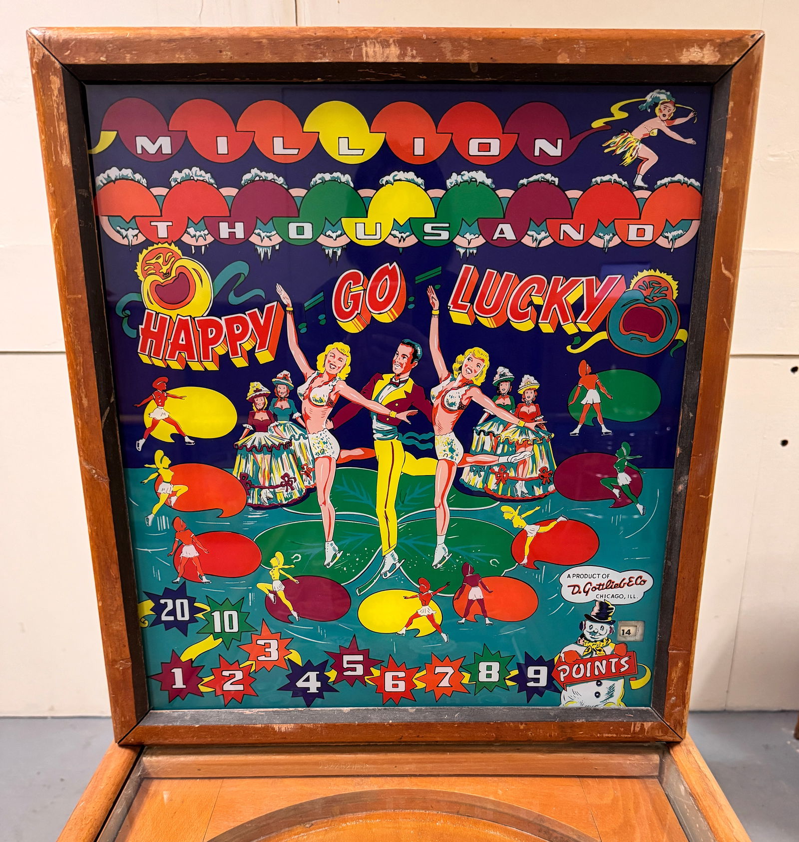 Gottlieb Happy Go Lucky Woodrail Pinball Machine, 1951 (1 of 8)