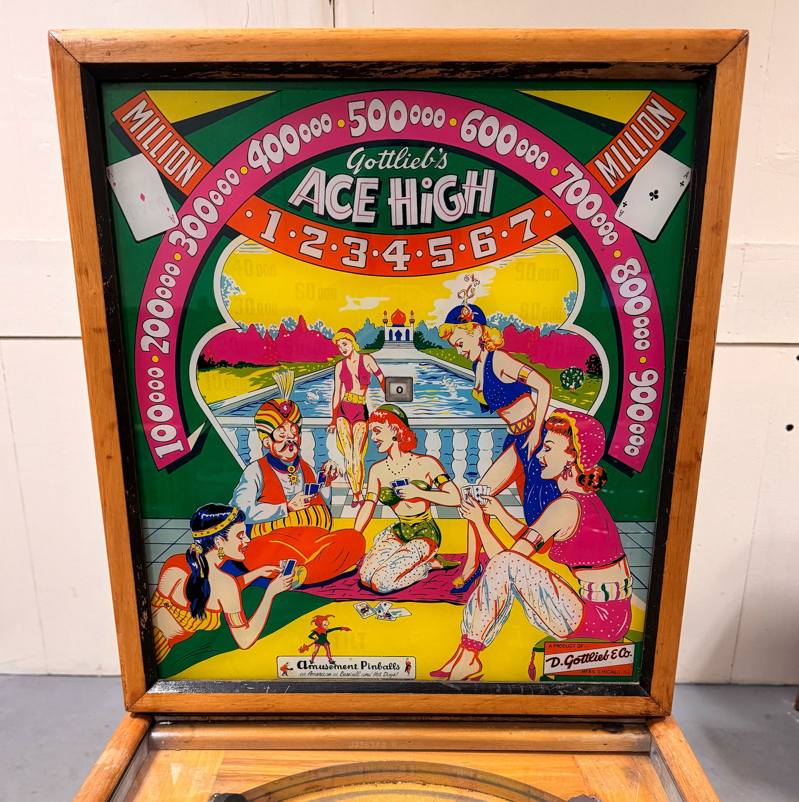 Gottlieb Ace High Woodrail Pinball Machine, 1957 (1 of 8)