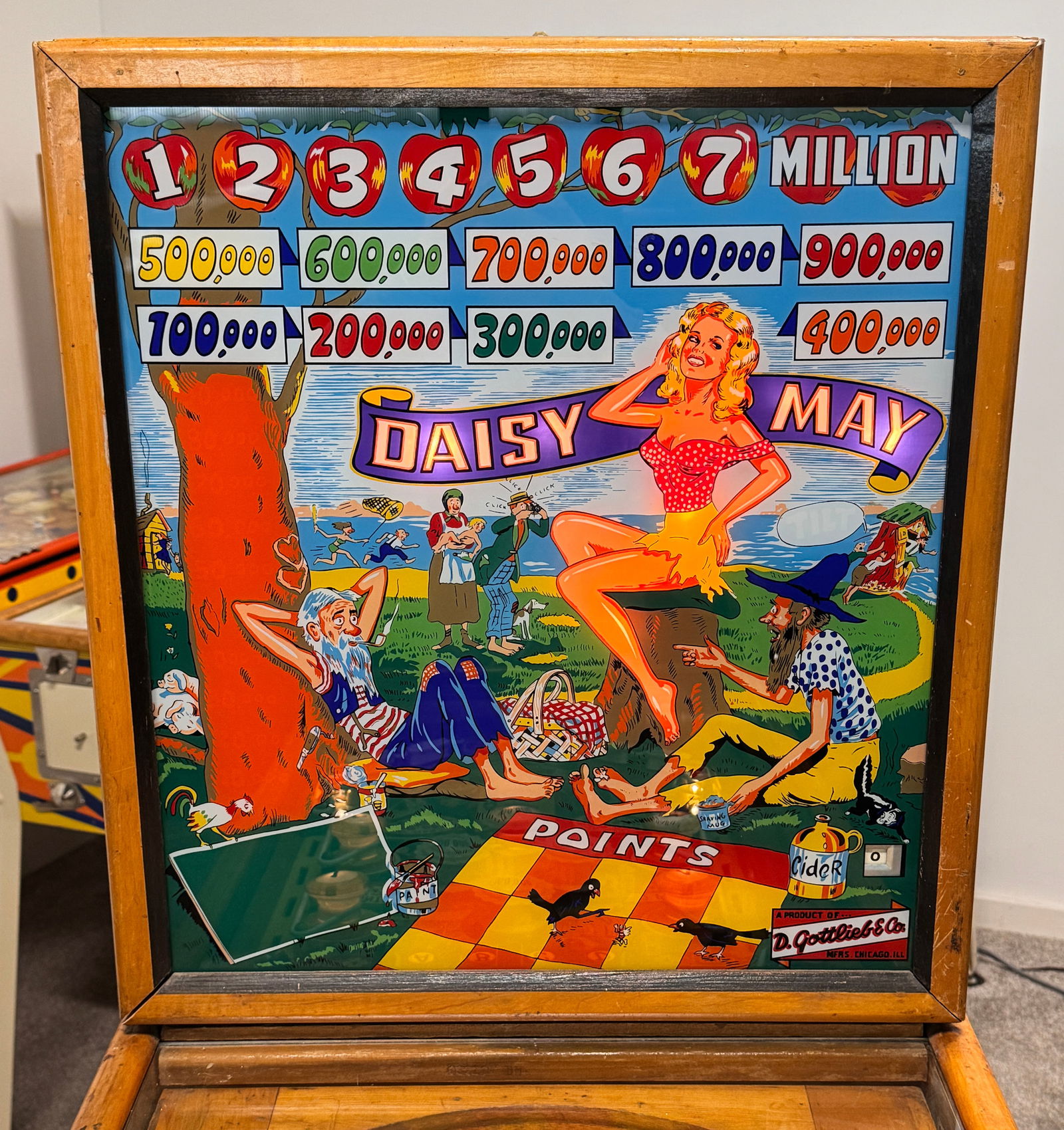Gottlieb Daisy May Woodrail Pinball Machine, 1954 (1 of 9)