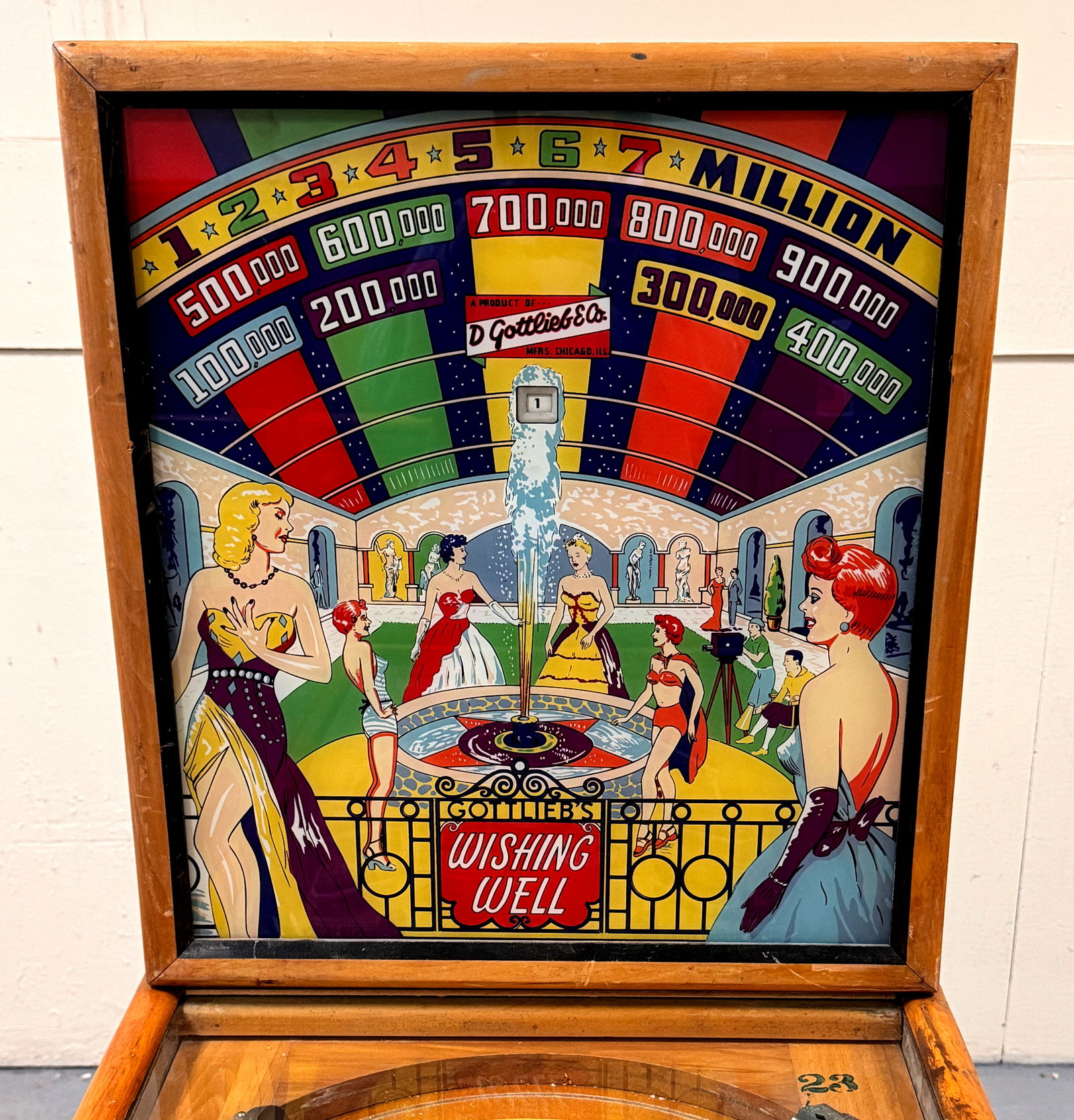 Gottlieb Wishing Well Woodrail Pinball Machine, 1955 (1 of 8)