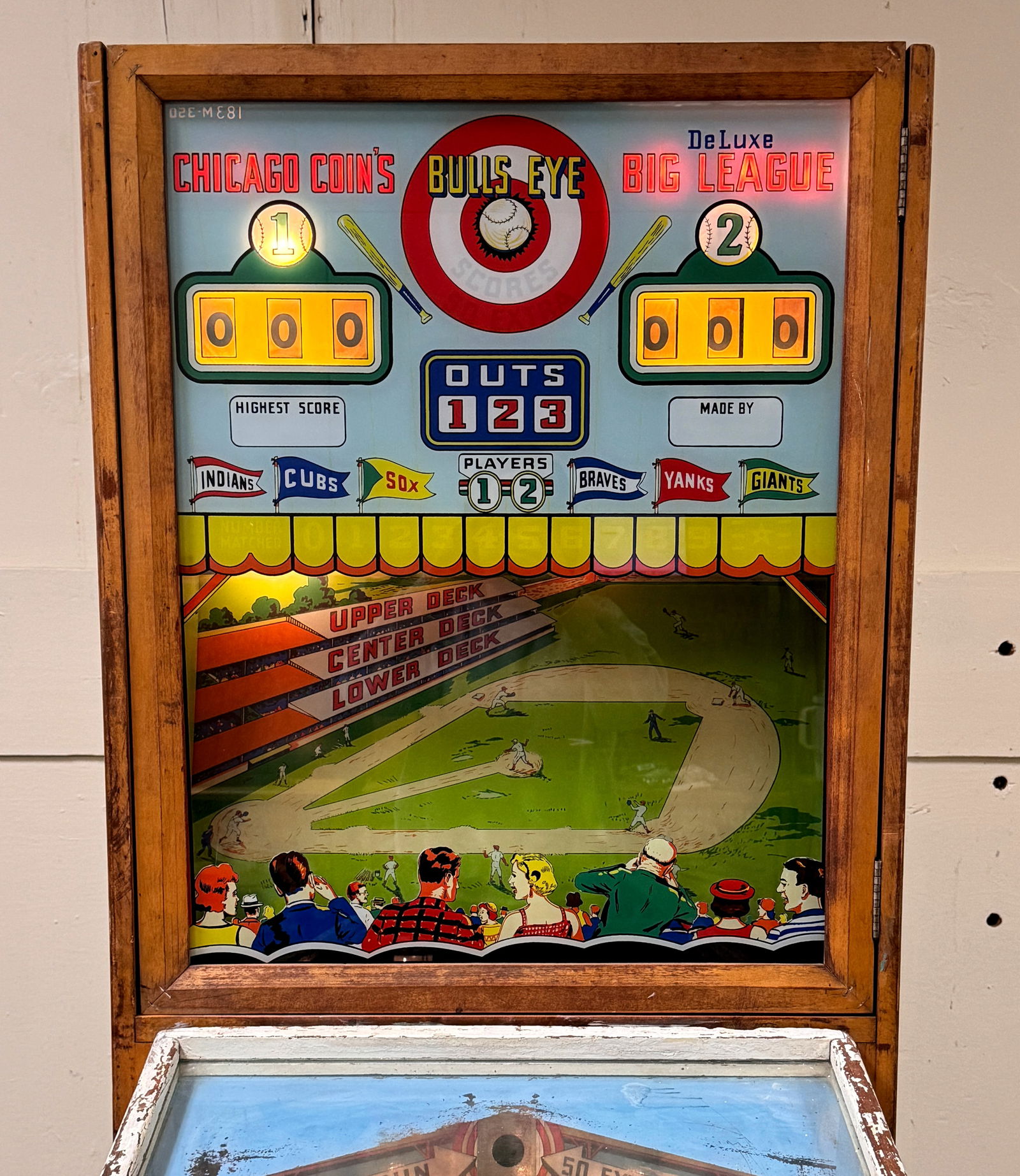 Chicago Coin Bulls Eye Big League Deluxe Baseball Arcade, 1955 (1 of 10)