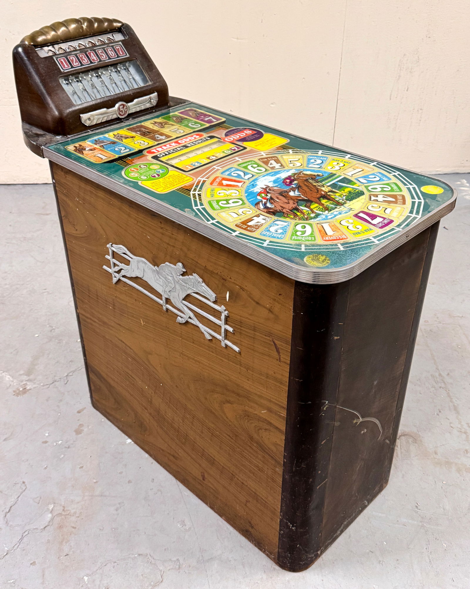 Buckley Track Odds Horse Race Console Slot Machine, 1930s (1 of 10)