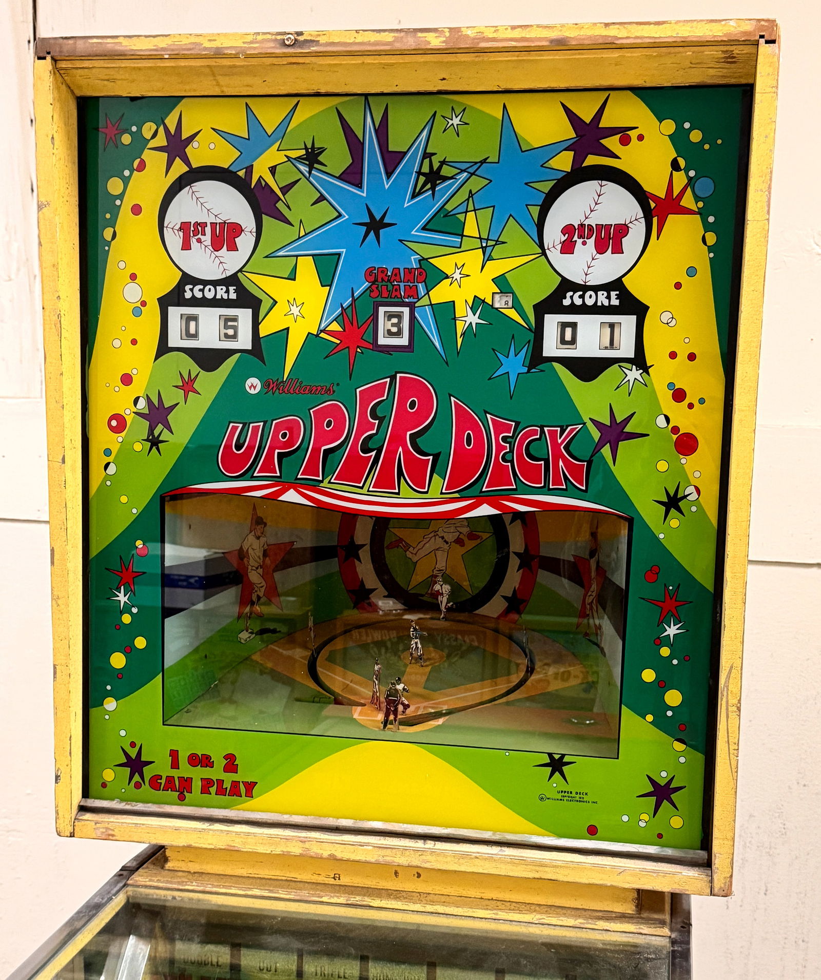 Williams Upper Deck Pitch and Bat Baseball Pinball Machine, 1973 (1 of 8)