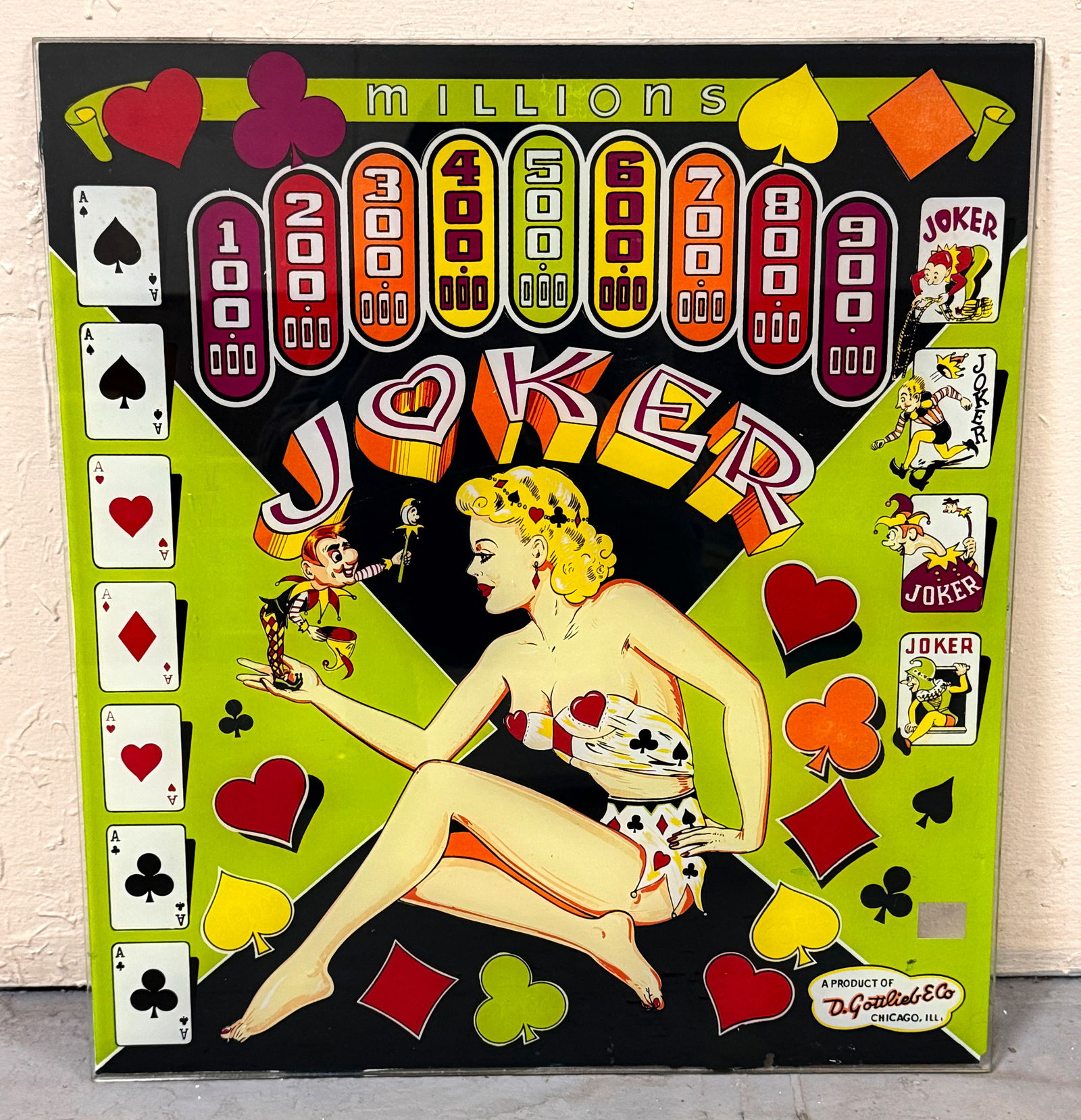Gottlieb Joker Pinball Backglass (1 of 2)