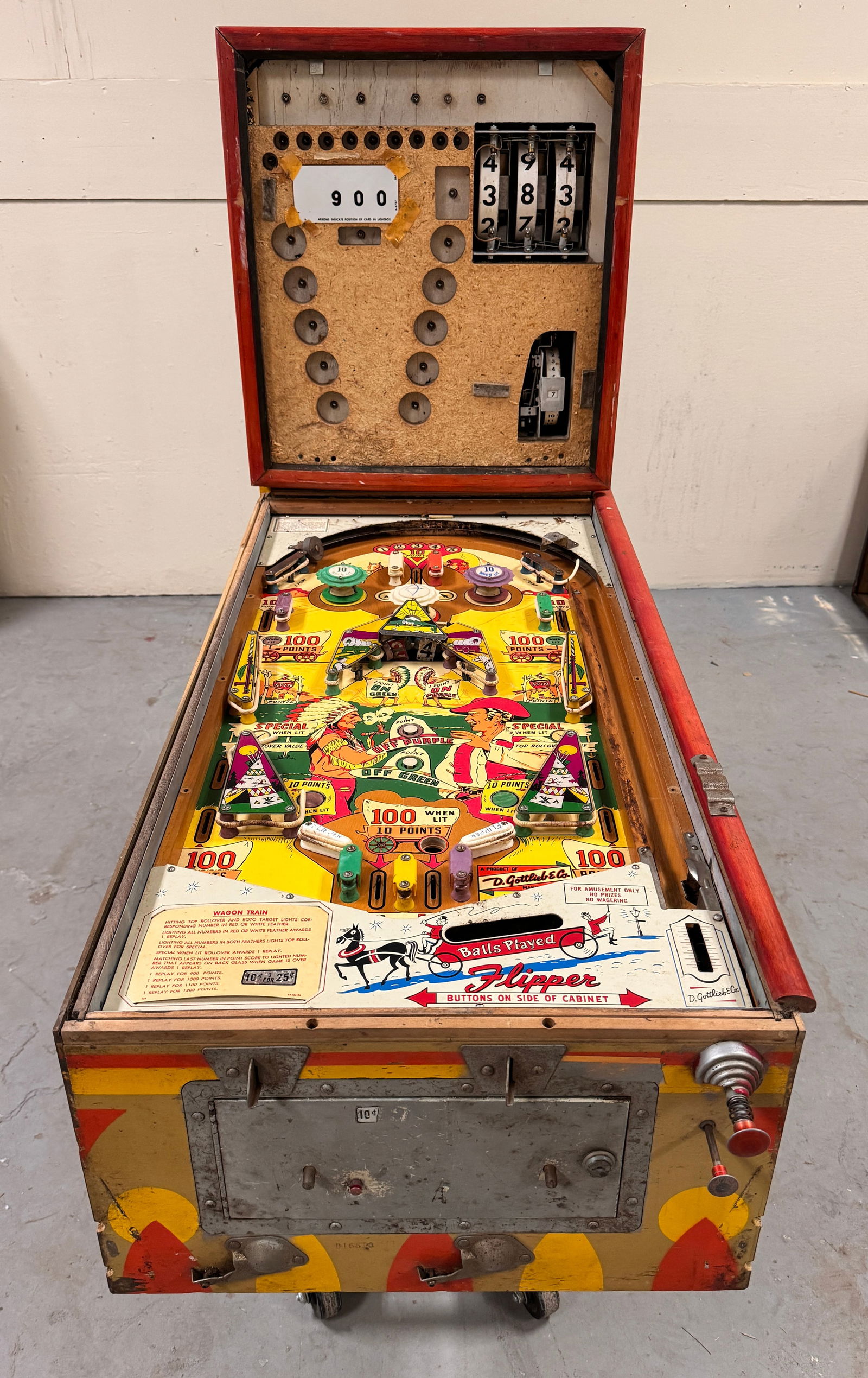 Gottlieb Wagon Train Woodrail Pinball, Project Machine (1 of 9)