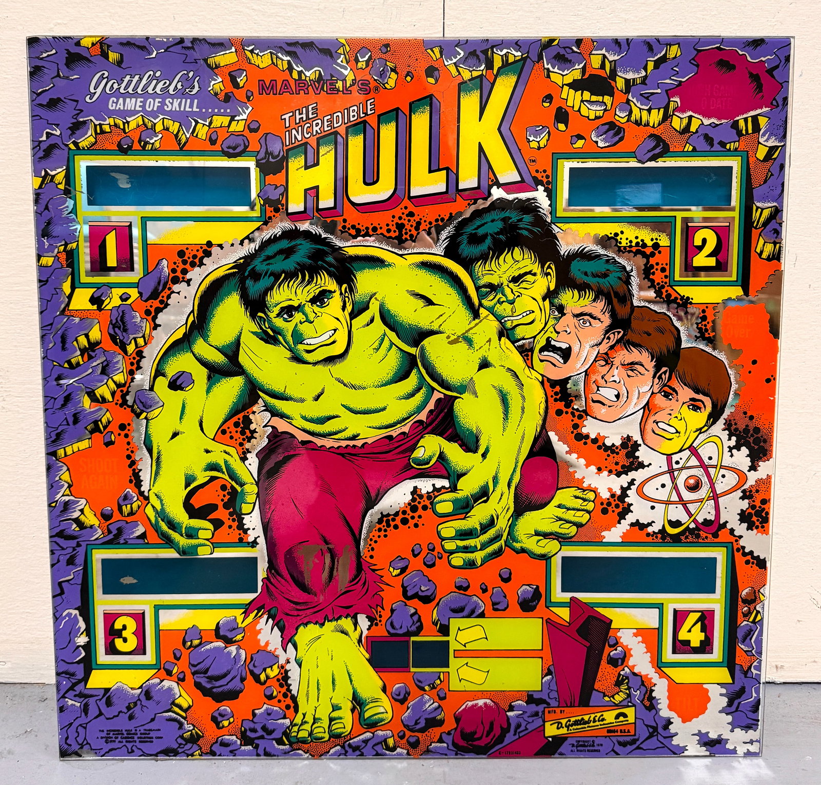 Gottlieb Hulk Pinball Backglass (1 of 2)