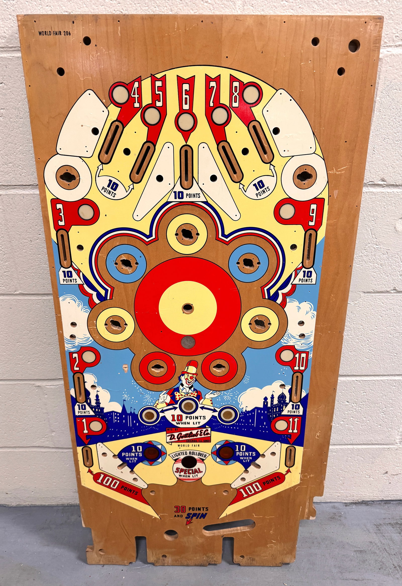 Gottlieb World's Fair Pinball Playfield (1 of 2)